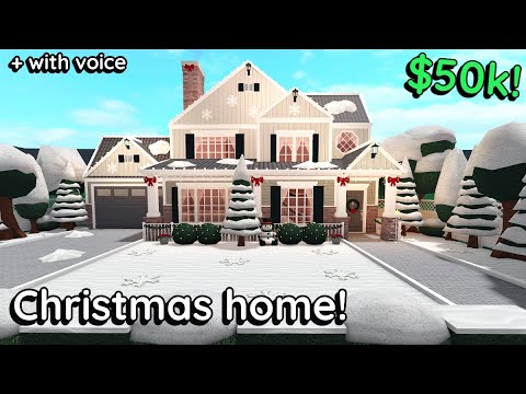 Affordable Bloxburg Christmas House Build: 2 Story Tutorial *PART 1*