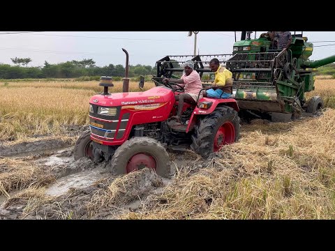 Mahindra 4wd tractor stuck in mud | tractor |