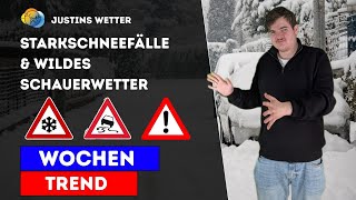 Starkschneefälle ab dem Abend - Rückseitig wildes Schauerwetter mit Regen, Schnee und Gewittern! 