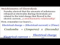 Electrolytic Cells and Stoichiometry in Electrolysis
