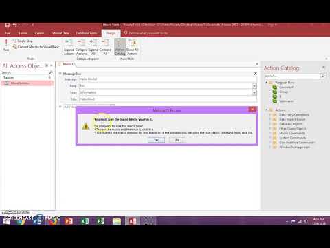 Introduction to Macros in Access 2016