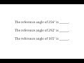 Understanding Reference Angles