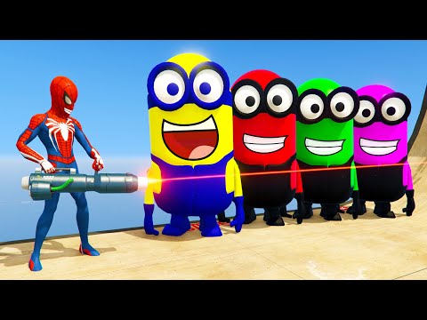 GTA 5 Epic Spider-Man Saves Minions Jumps/Funny moments ep.149