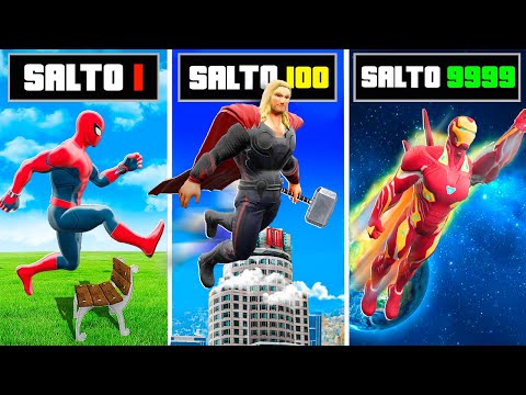 SUPERHEROE CAMBIA CON CADA SALTO EN GTA 5!! (Marvel mod)