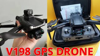 V198 Mini Professional GPS Drone Foldable Quadcopter 4K Dual Camera Brushless Motor 3KM Flight