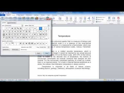 how to insert degree symbol in word laptop