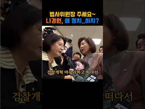 추미애가 떠나자 국힘 나경원이 법사위원장 탐내는 이유 #정치이슈 #정치뉴스 #나경원