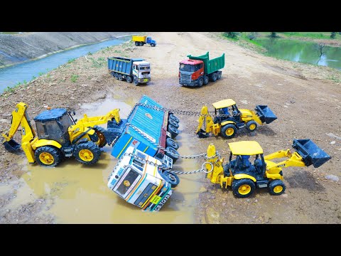 TATA 2515 Container Scania P410 8x4 Tipper Pulling Out JCB 3DX Super Toyota Fortuner JCB 5CX ? CSToy