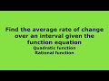 Average Rate of Change and Functions