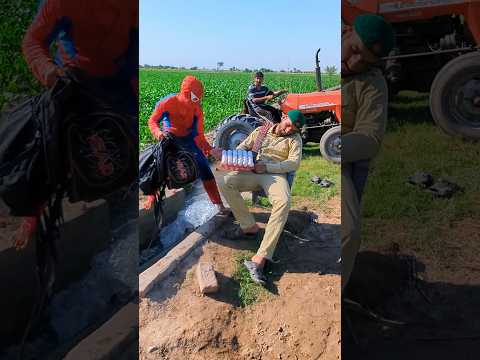 Spider Men On Tractor 🚜😂 #shorts #trending #comedy #reels