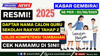 Penting! Cek Namamu, Calon Guru Sekolah Rakyat Tahap II Lolos Seleksi Kompetensi Tambahan Tahun 2025
