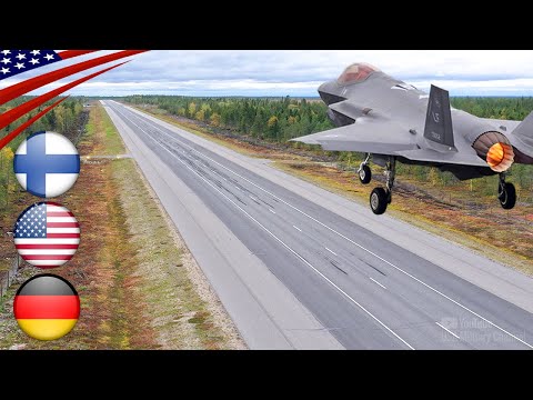 NATO Fighter Jets Land on Highway Near Russia in Exercise – US F-35, Finnish F/A-18, German Typhoon