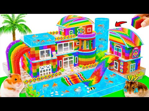 Instructions Building a House with Infinity Pool for Hamsters Using Magnetic Balls