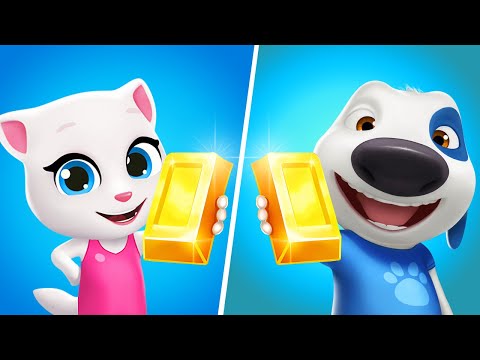 Talking Angela VS Talking Hank - Tom Gold Run New Update, Tom Gameplay, Talking Tom Gold Run Game