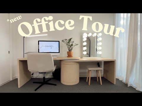 New Office Tour! Decorating + Organizing My New Home Office!