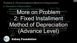 More on Problem 2: Fixed Installment Method of Depreciation (Advance Level)