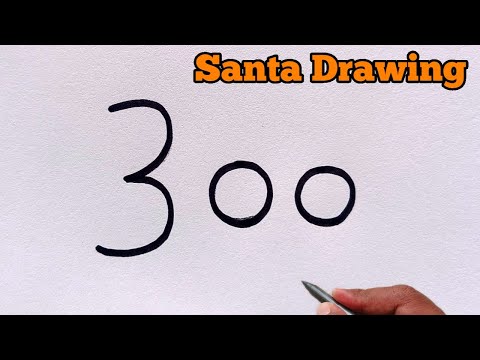 Santa Claus draring from number 300 | easy santa drawing for beginners | Christmas Drawing