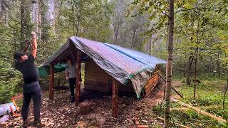 My brother and ME are building an extension to our log cabin.