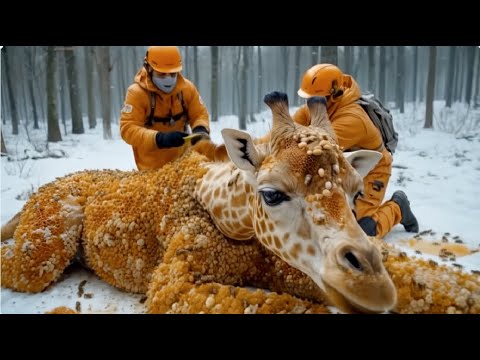 Heroic Mission: Rescuers Save Giraffe Badly Injured by Thousands of Bees | Animal Angels #wildlife