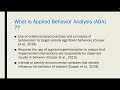 Introduction to Applied Behavior Analysis (ABA)