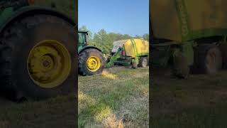 Back running after a block of wood broke the baler