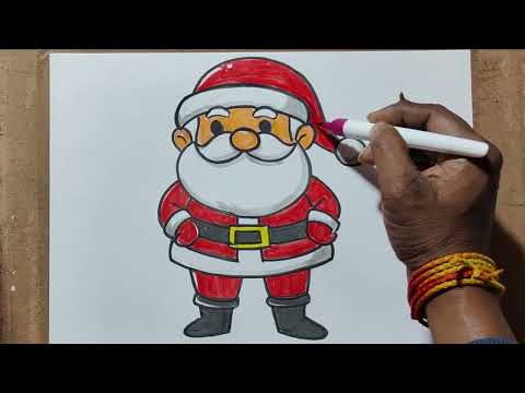 how to draw easy santa caus step by stepchristmas very easy for beginners,how to draw santa claus,