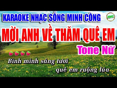 Karaoke Mời Anh Về Thăm Quê Em Tone Nữ Cực Dễ Hát | Nhạc Sống Cha Cha Cha | Nhạc Sống Minh Công