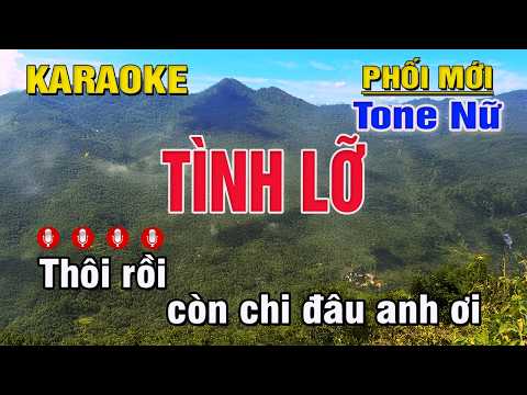 Tình Lỡ Karaoke Tone Nữ (C#m) Trung HIếu Karaoke
