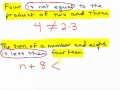 Translating Algebraic Expressions and Inequalities