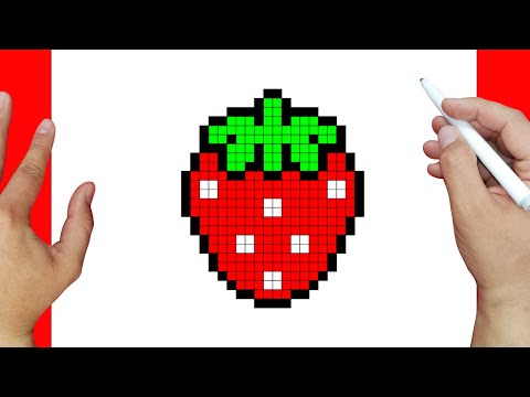 Truco para dibujar una Fresa en Pixel Art | Dibujos fáciles