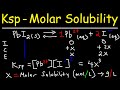 Calculating Molar Solubility and Common Ion Effects