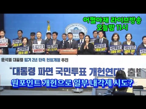 원포인트 개헌으로 일부 내각제 시도? ( 어쩔아재 라이브방송 )