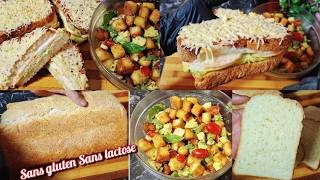 بدون كلوتين بدون لاكتوز بدون دقيق مصنع ❗️ خبز في منتهى الجمال❓️+سلاض سيزار بدون غلوتين +خبز معمر