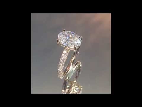 1.90 ct Oval in Three Row Pave Rose Gold