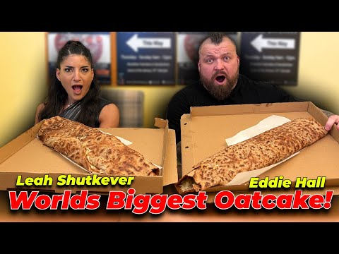 Eddie Hall Leah Shutkever Eat Worlds Biggest Oatcake