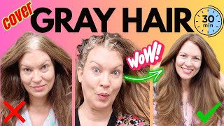 HOW TO COVER GRAY HAIR AT HOME for ONLY $8.00! STEP by STEP tutorial