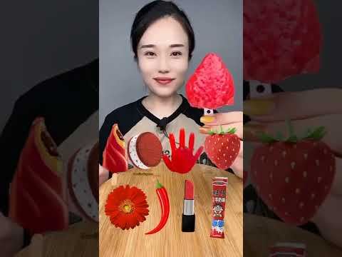 Eating Delicious Strawberry Icecream | #asmr #food #shorts