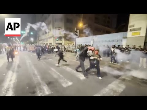 YouTube video thumbnail: Police Use Tear Gas to Disperse Protesters as Clashes in Peru Continue