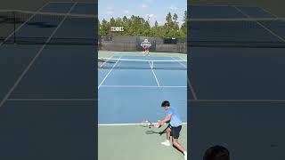 Maybe not a good idea to go after the Zheng forehand #ncaa #tennis #collegetennis #smu #columbia