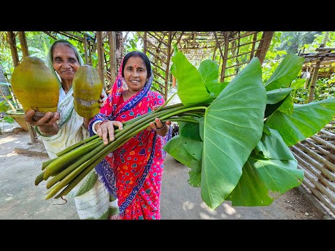 মায়ের হাতে দারুন স্বাদে বুনো কচুর নিরামিষ রান্না | Buno Kochur Niramish ranna | villfood recipes