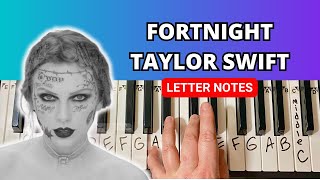 How to play Fortnight on Piano EASY Tutorial with Letters Piano Lessons for beginners