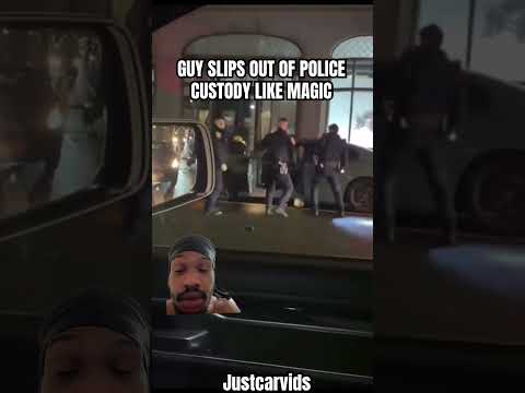 GUY SLIPS OUT OF POLICE CUSTODY LIKE MAGIC #hellcat #dodge #srt #police
