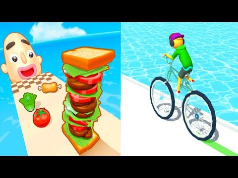 Sandwich Runner vs Big Bike - All Levels SpeedRun Gameplay Android iOS Ep1