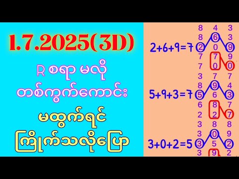 3D (01-07-2025) ၁၂ကြိမ်အတွက် ပြန်စရာမလို ဒဲ့တစ်ကွက်ကောင်း