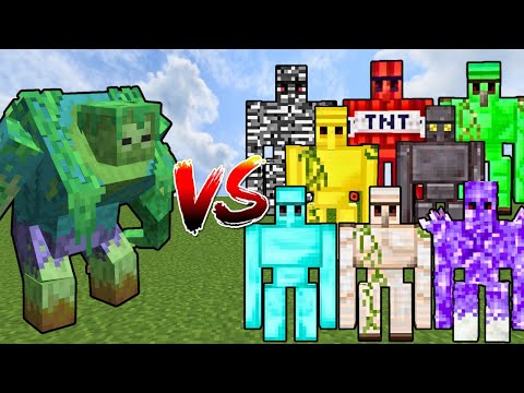 MUTANT JUNGLE ZOMBIE vs EXTRA GOLEMS | Minecraft Mob Battle