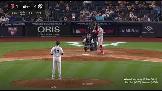 張育成 Yu Chang 0924 紅襪出戰洋基 先發游擊手  第9棒 第二打席面對洋基王牌右投Gerrit Cole  打席逐球回顧