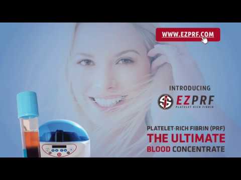 Female model with PRF medical equipment advertisement.