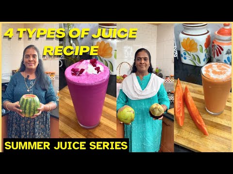 கோடைக்கு இதமான நுங்கு இளநீர் ஜூஸ்🥤🔥| Watermelon cooler|Dragonfruit milkshake| Summer juice series