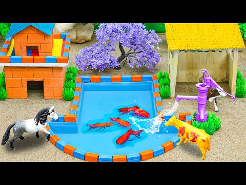 Satisfying with Unboxing Barnyard Playset, Cattles Toys Collection | mini hand pump water animals