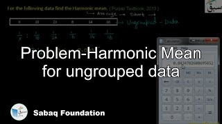 Problem-Harmonic Mean for ungrouped data